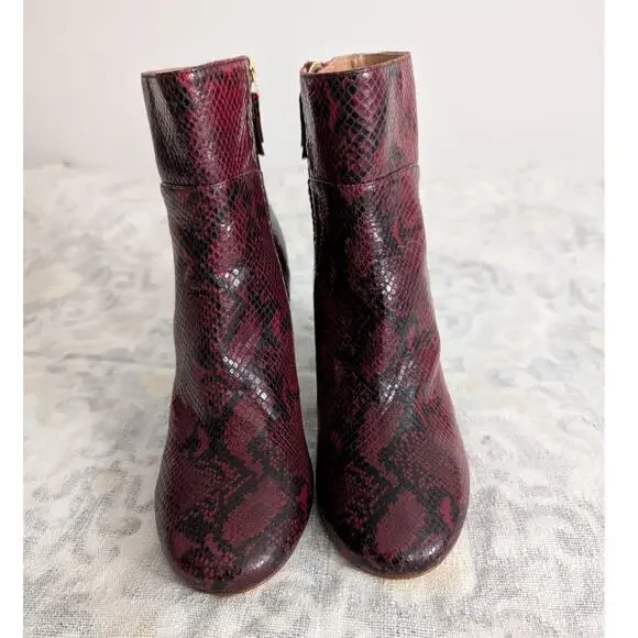 Twin-Set Leather Ankle Boots in Red Python Print Size 40 / US 10 - Picture 3 of 12
